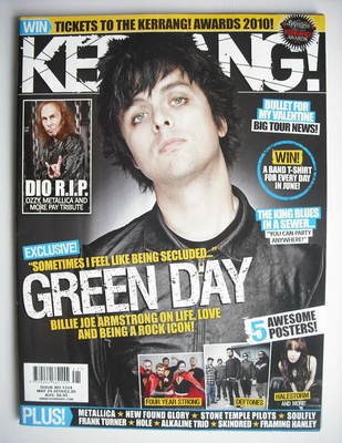 Kerrang magazine - Billie Joe Armstrong cover (29 May 2010 - Issue 1314)