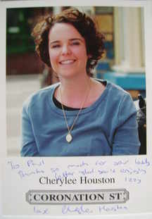 Cherylee Houston autograph (Coronation Street actor)