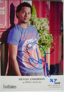 Devon Anderson autograph (ex EastEnders actor)