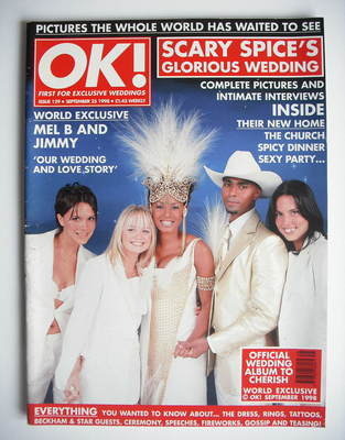 OK! magazine - Scary Spice's Glorious Wedding cover (25 September 1998 - Issue 129)