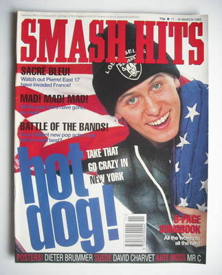 Smash Hits magazine - Mark Owen cover (17-30 March 1993)