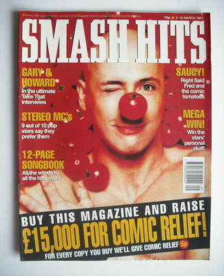 <!--1993-03-03-->Smash Hits magazine - Right Said Fred cover (3-16 March 19