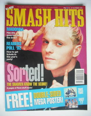 Smash Hits magazine - The Shamen cover (14-27 October 1992)