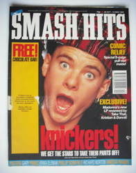 Smash Hits magazine Tony Mortimer cover (28 October - 10 November 1992)