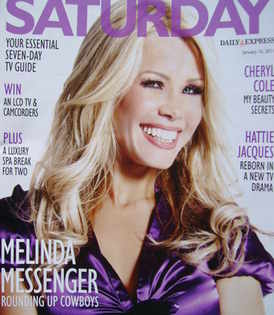 <!--2011-01-15-->Saturday magazine - Melinda Messenger cover (15 January 20