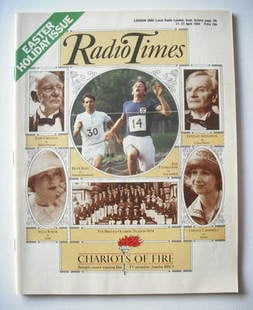 <!--1984-04-21-->Radio Times magazine - Chariots Of Fire cover (21-27 April