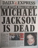 Daily Express newspaper - Michael Jackson cover (26 June 2009)