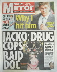 Daily Mirror newspaper - Michael Jackson cover (23 July 2009)