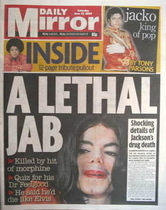 Daily Mirror newspaper - Michael Jackson cover (27 June 2009)