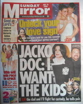 Sunday Mirror newspaper - Michael Jackson and Dr Arnold Klein cover (19 Jul
