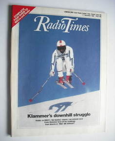Radio Times magazine - Klammer's Downhill Struggle cover (1-7 December 1984)