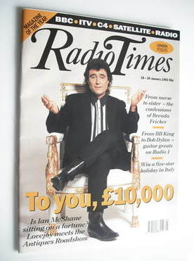 Radio Times magazine - Ian McShane cover (18-24 January 1992)