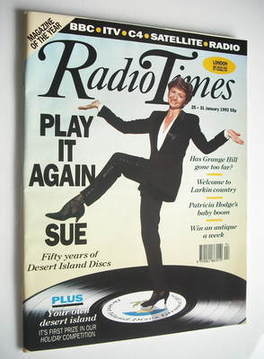 <!--1992-01-25-->Radio Times magazine - Sue Lawley cover (25-31 January 199