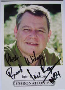 Iain Rogerson autograph (ex Coronation Street actor)