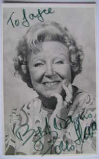 Doris Hare autograph (hand-signed photograph, dedicated)