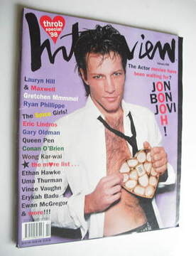 Interview magazine - February 1998 - Jon Bon Jovi cover