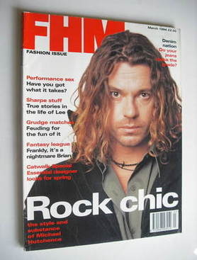 FHM magazine - Michael Hutchence cover (March 1994 - Fashion Issue)