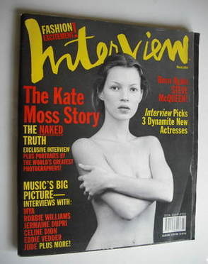 Interview magazine - March 1999 - Kate Moss cover
