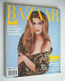 Harper's Bazaar magazine - August 1992 - Cindy Crawford cover