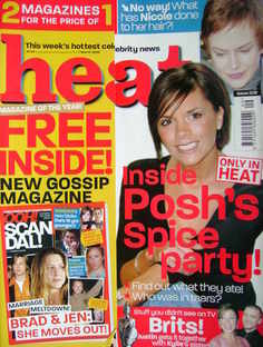 Heat magazine - Inside Posh's Spice Party! cover (1-7 March 2003 - Issue 208)