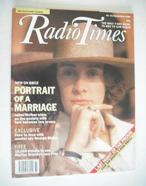 Radio Times magazine - Janet McTeer cover (15-21 September 1990)