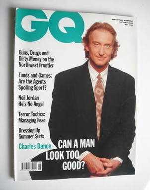 British GQ magazine - May 1990 - Charles Dance cover