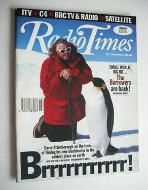 Radio Times magazine - David Attenborough cover (13-19 November 1993)