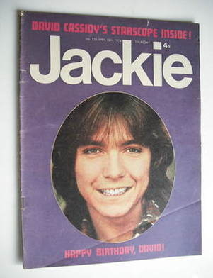 Jackie magazine - 13 April 1974 (Issue 536 - David Cassidy cover)