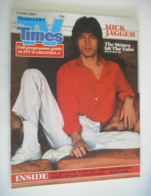 TV Times magazine - Mick Jagger cover (4-10 December 1982)