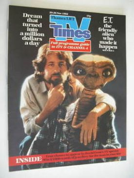 TV Times magazine - Steven Spielberg and ET cover (20-26 November 1982)