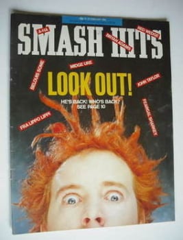 Smash Hits magazine - John Lydon cover (12-25 February 1986)
