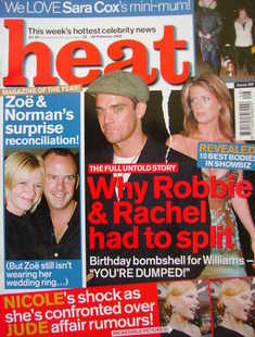 <!--2003-02-22-->Heat magazine - Why Robbie & Rachel Had To Split cover (22