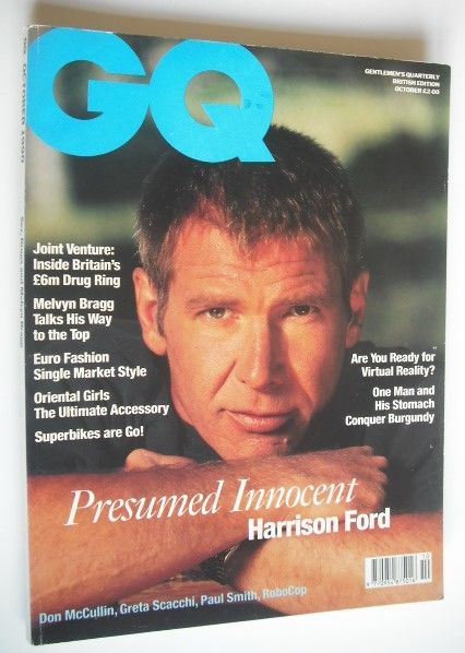 British GQ magazine - October 1990 - Harrison Ford cover