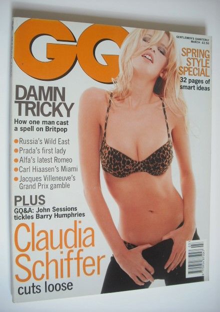 British GQ magazine - March 1996 - Claudia Schiffer cover