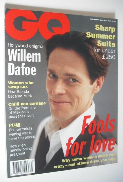 British GQ magazine - May 1994 - Willem Dafoe cover