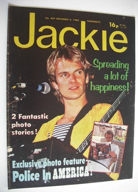 Jackie magazine - 4 December 1982 (Issue 987 - Sting cover)