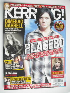 Kerrang magazine - Placebo cover (5 December 2009 - Issue 1290)