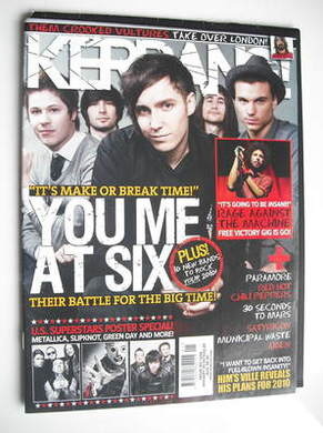 Kerrang magazine - You Me At Six cover (9 January 2010 - Issue 1294)