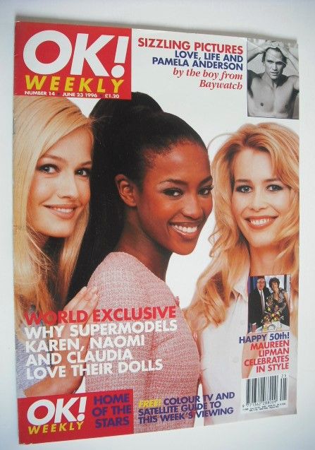 OK! magazine - Karen Mulder, Naomi Campbell & Claudia Schiffer cover (23 June 1996 - Issue 14)