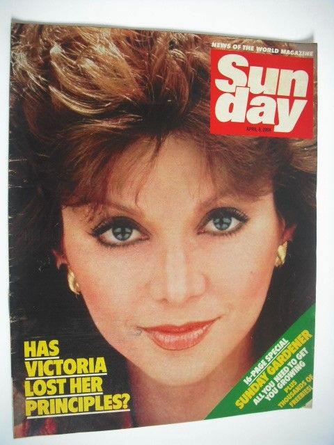 Sunday magazine - 8 April 1984 - Victoria Principal cover