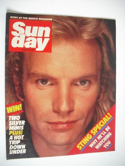 Sunday magazine - 26 August 1984 - Sting cover