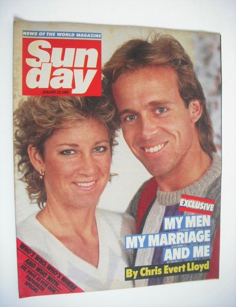 Sunday magazine - 20 January 1985 - John and Chris Evert Lloyd cover