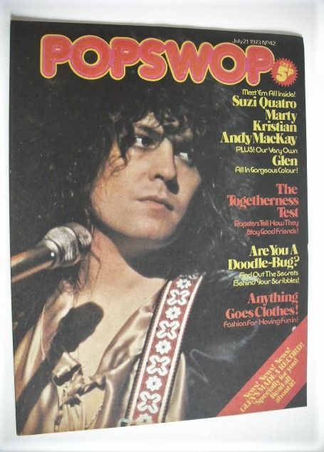 Popswop magazine - 21 July 1973 - Marc Bolan cover