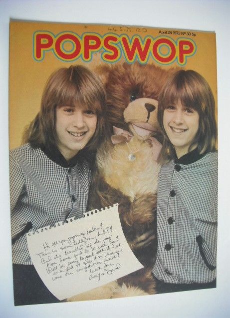 Popswop magazine - 28 April 1973 - Andy and David Williams cover