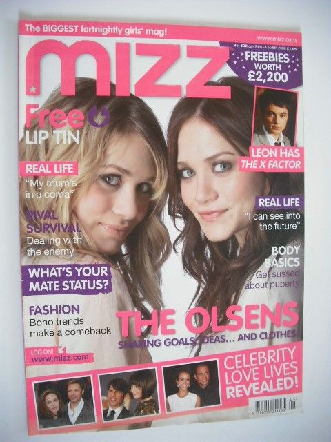 MIZZ magazine - Mary-Kate and Ashley Olsen cover (24 January - 6 February 2008)