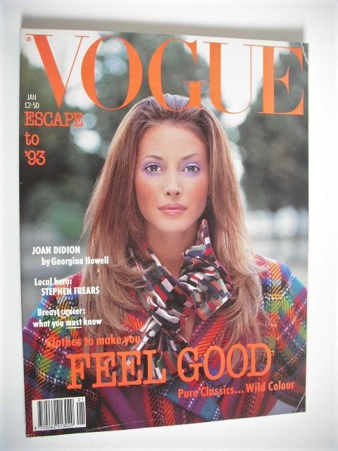 British Vogue magazine - January 1993 - Christy Turlington cover