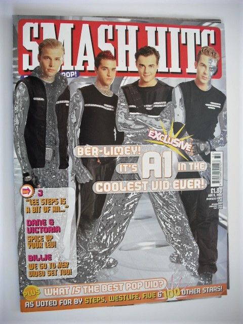 Smash Hits magazine - A1 cover (9 August 2000)