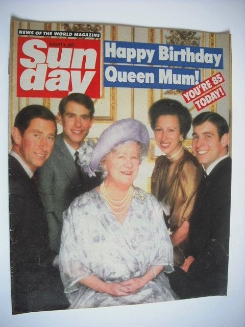 Sunday magazine - 4 August 1985 - The Queen Mother cover
