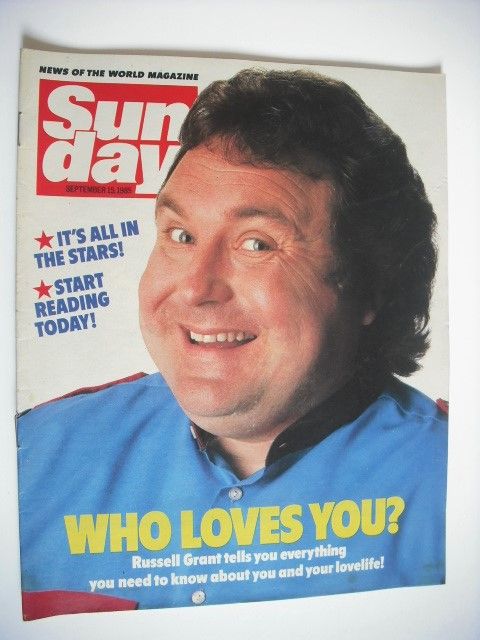 Sunday magazine - 15 September 1985 - Russell Grant cover