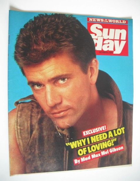 Sunday magazine - 6 October 1985 - Mel Gibson cover